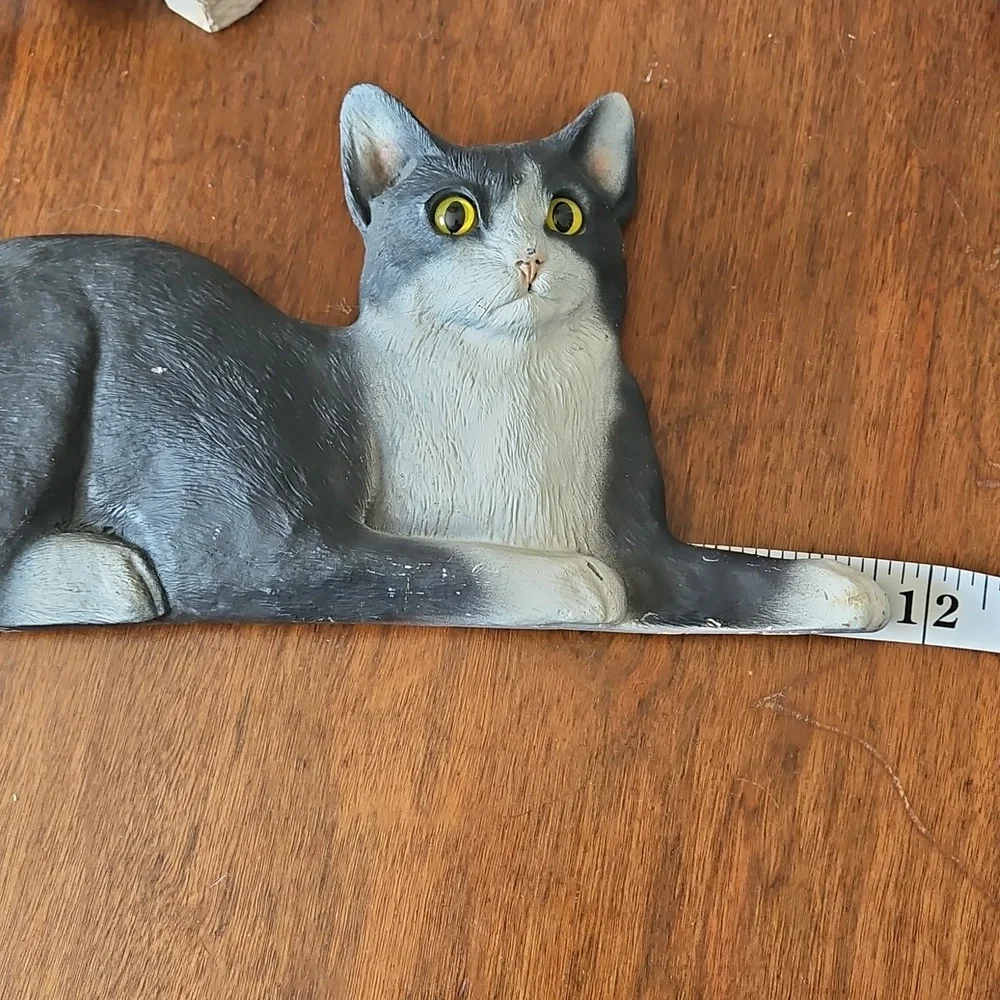 Vintage 90's Door Topper Or Shelf Sitter Tuxedo Cats By CBC & Young Concepts - Picture 11 of 16